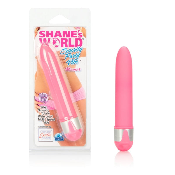 California Exotics - Shane's World Sorority Party Vibrator Nooner 4.75" (Pink) Non Realistic Dildo w/o suction cup (Vibration) Non Rechargeable Durio Asia