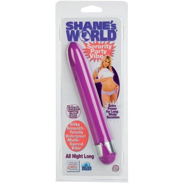 California Exotics - Shane's World All Night Long Sorority Party Vibe (Purple) Non Realistic Dildo w/o suction cup (Vibration) Non Rechargeable Durio Asia