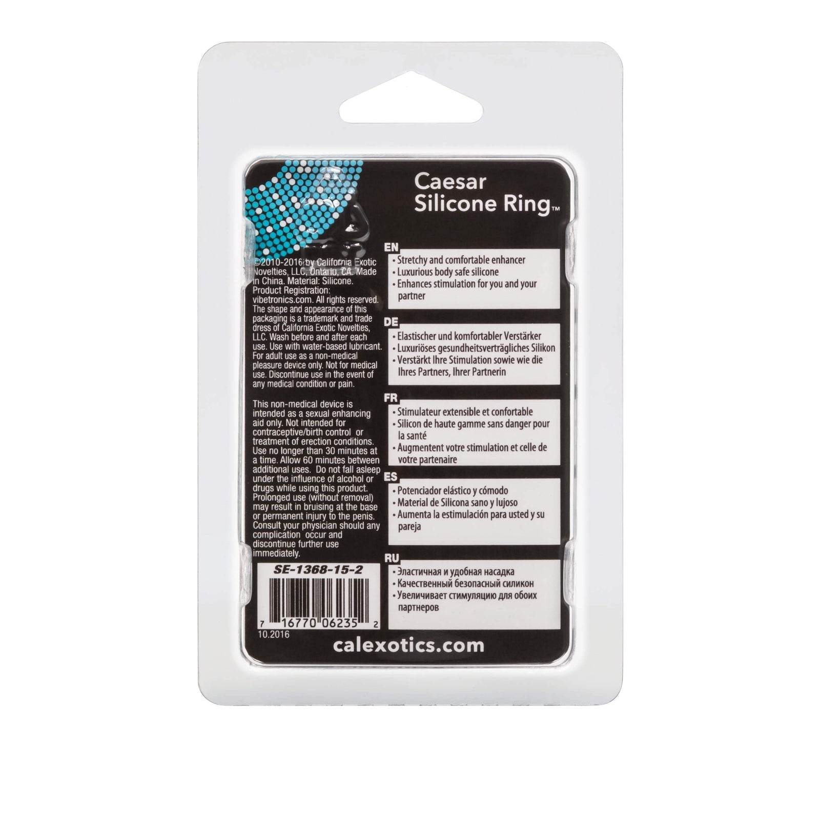 California Exotics - Caesar Silicone Cock Ring (Black) Silicone Cock Ring (Non Vibration) 716770062352 CherryAffairs