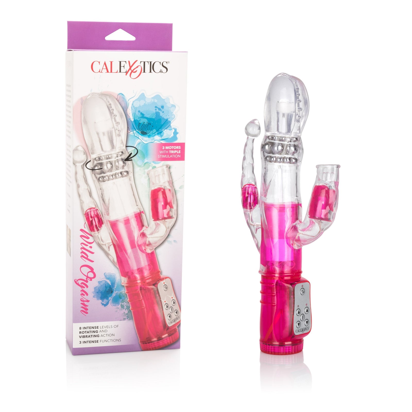 California Exotics - Wild Orgasm Rabbit Vibrator (Pink) Rabbit Dildo (Vibration) Non Rechargeable Durio Asia
