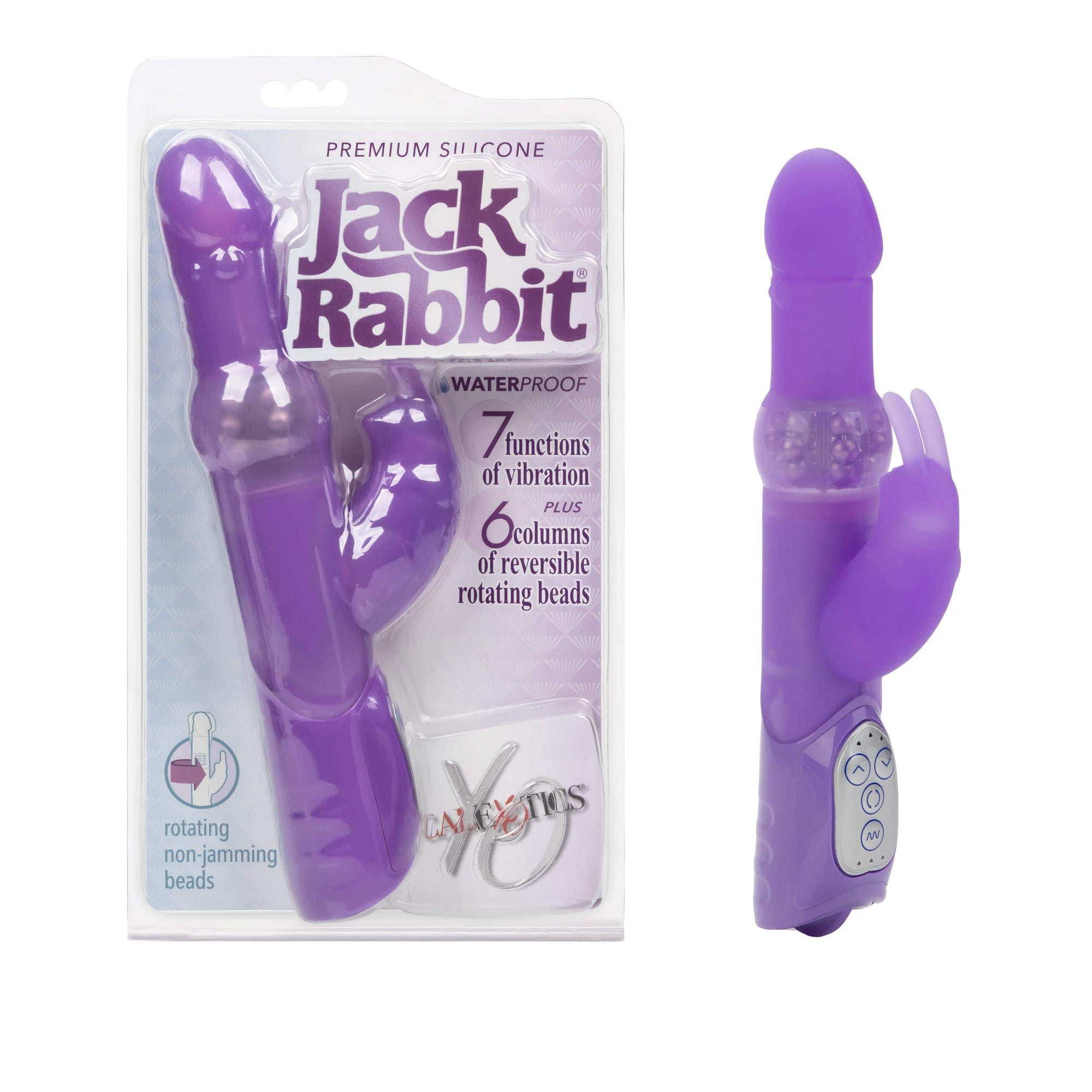 California Exotics - Jack Rabbit Premium Silicone Jack Rabbit Vibrator (Purple) Rabbit Dildo (Vibration) Non Rechargeable Durio Asia