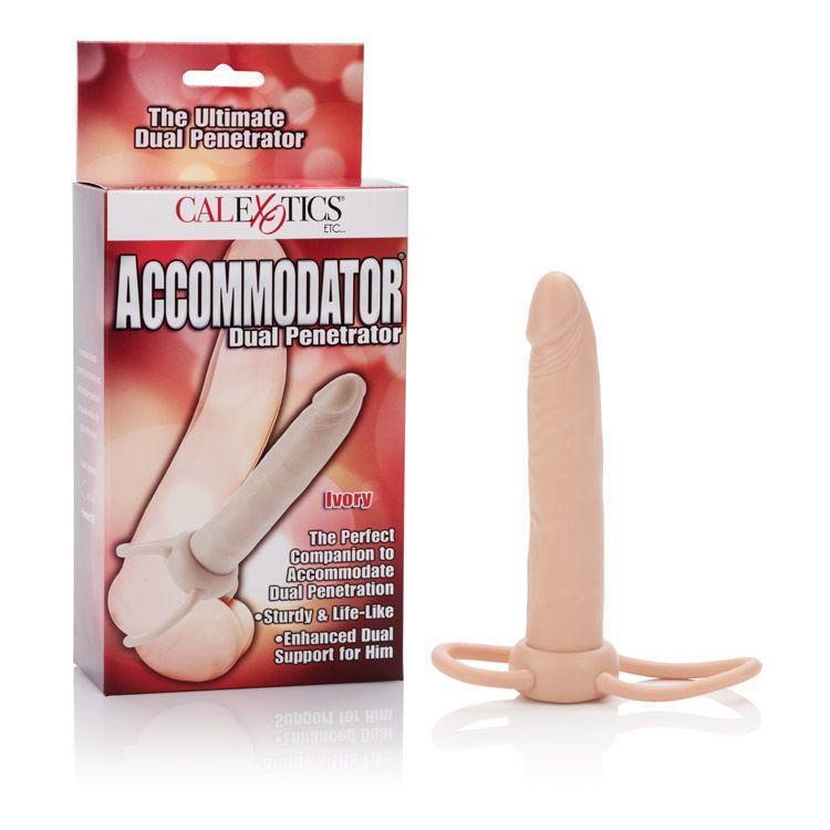 California Exotics - Accommodator Dual Penetrator Dildo (Beige) Double Dildo (Non Vibration) Durio Asia