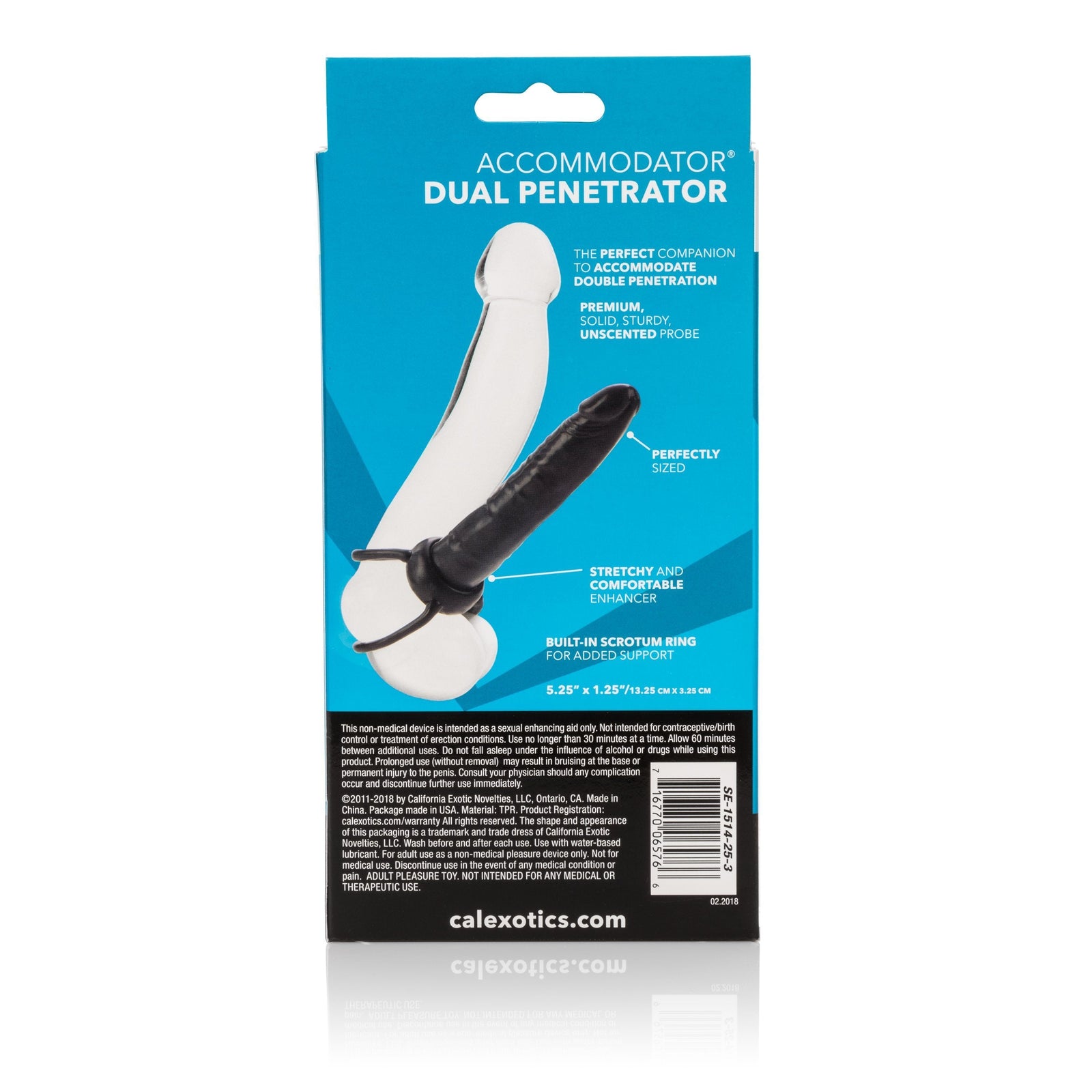 California Exotics - Accommodator Dual Penetrator Dildo (Black) Double Dildo (Non Vibration) Singapore