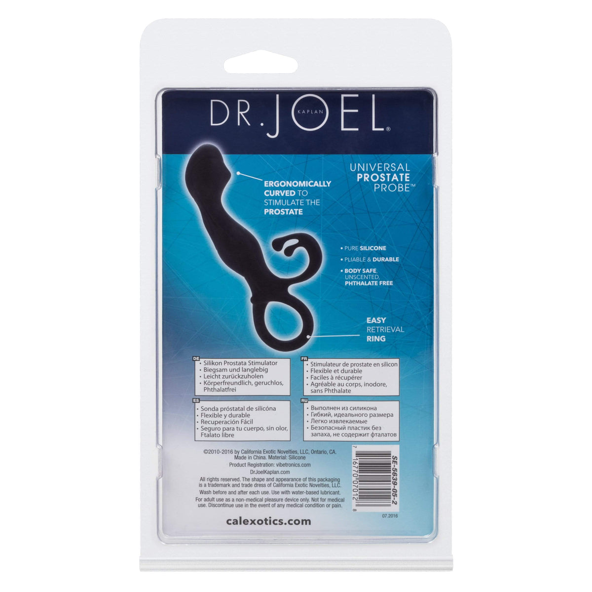 California Exotics - Dr Joel Kaplan Universal Prostate Probe Massager (Black) Anal Plug (Non Vibration) 716770070128 CherryAffairs