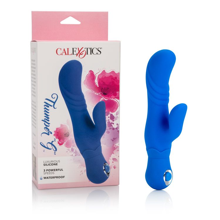 California Exotics - Posh Silicone Thumper Rabbit Vibrator (Blue) Rabbit Dildo (Vibration) Non Rechargeable Durio Asia