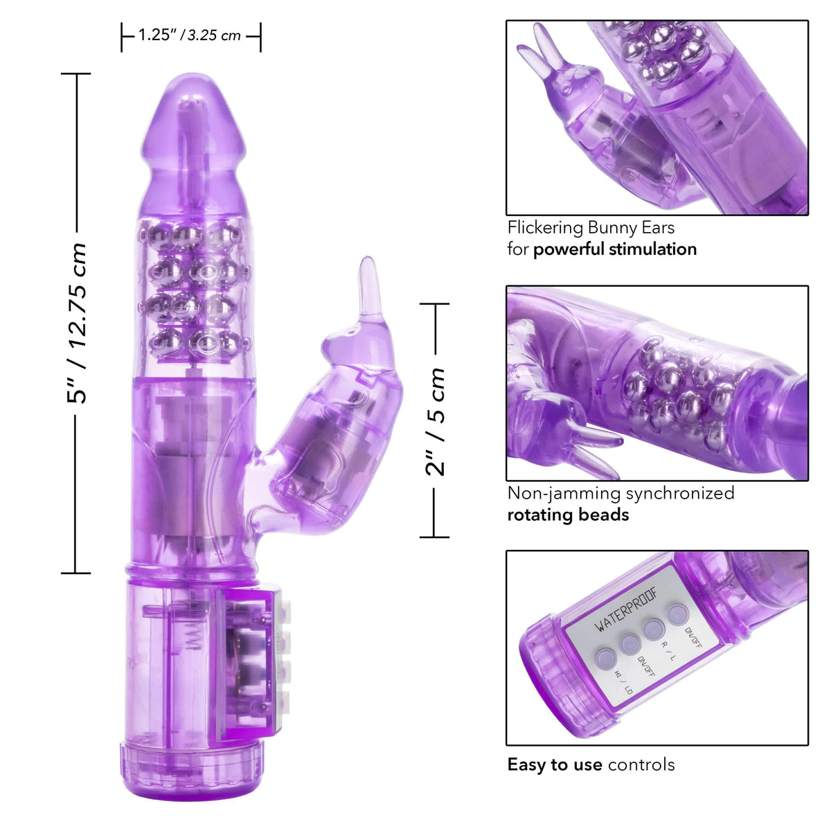 California Exotics - Jack Rabbit My First Jack Rabbit Vibrator (Purple) Rabbit Dildo (Vibration) Non Rechargeable 716770074539 CherryAffairs