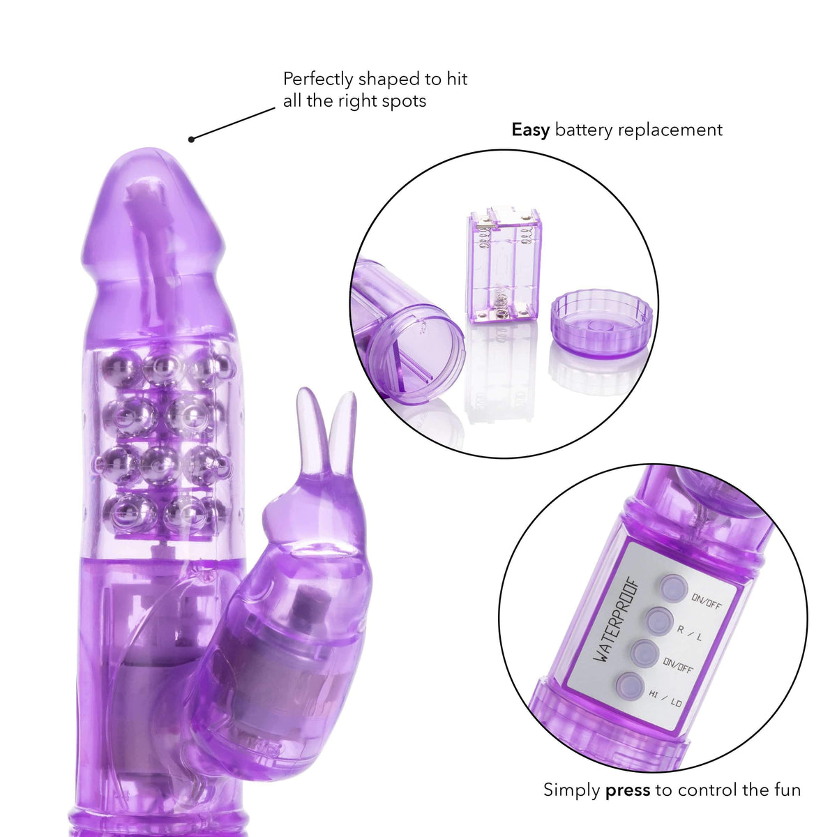 California Exotics - Jack Rabbit My First Jack Rabbit Vibrator (Purple) Rabbit Dildo (Vibration) Non Rechargeable 716770074539 CherryAffairs