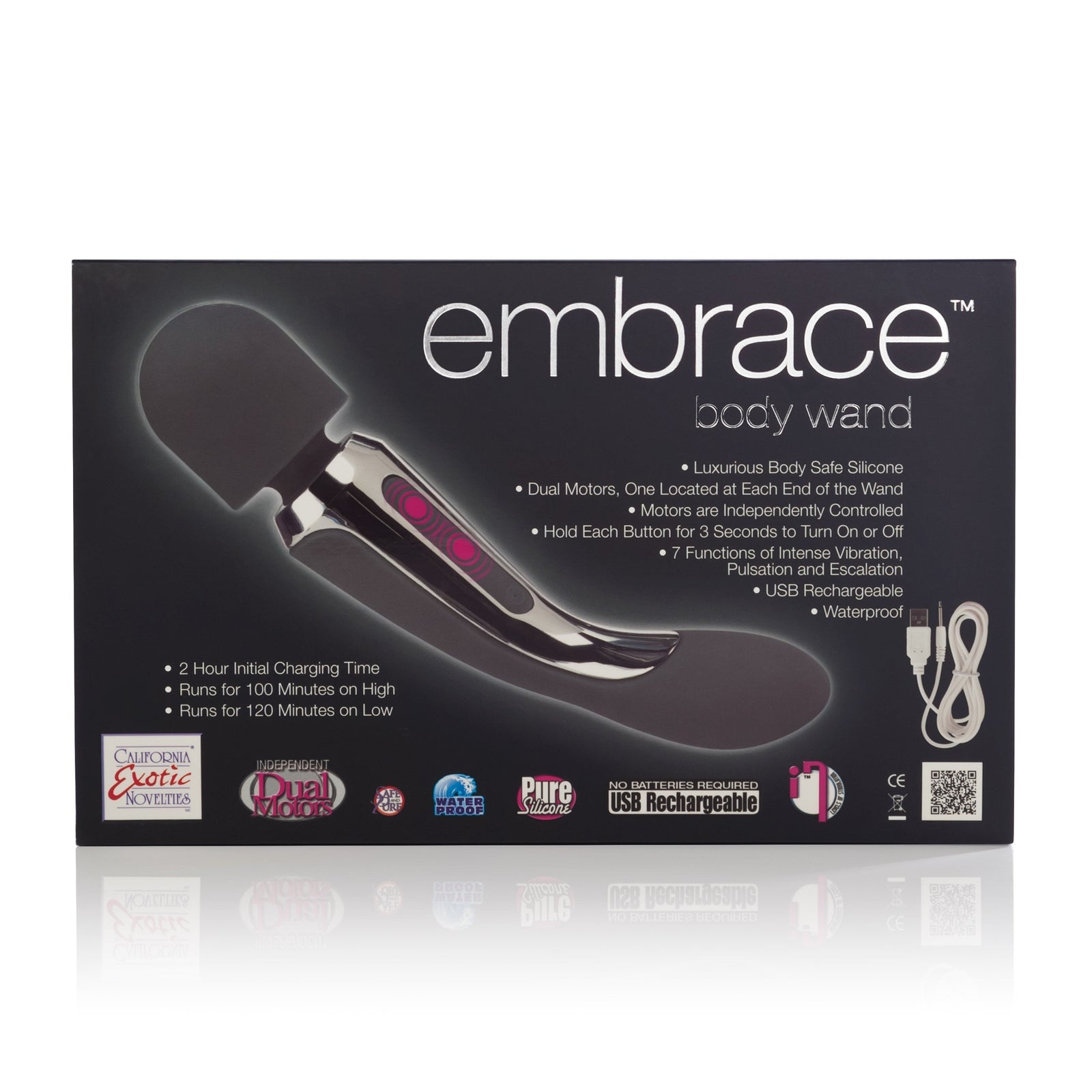 California Exotics - Embrace Rechargeable Body Wand Massager (Black) Wand Massagers (Vibration) Rechargeable Singapore