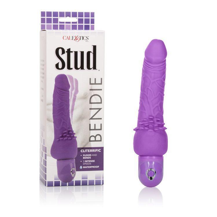 California Exotics - Bendie Stud Cliterrific Vibrator (Purple) G Spot Dildo (Vibration) Non Rechargeable Durio Asia