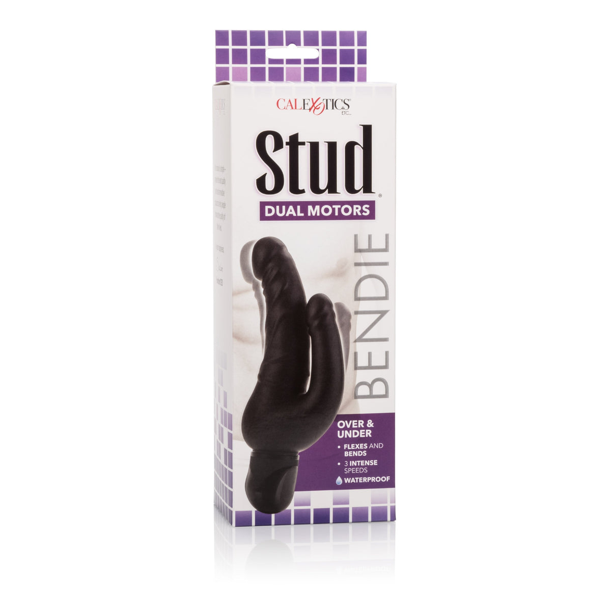 California Exotics - Bendie Stud Over & Under Dual Motors Double Dildo Vibrator (Black) Realistic Dildo w/o suction cup (Vibration) Non Rechargeable Singapore