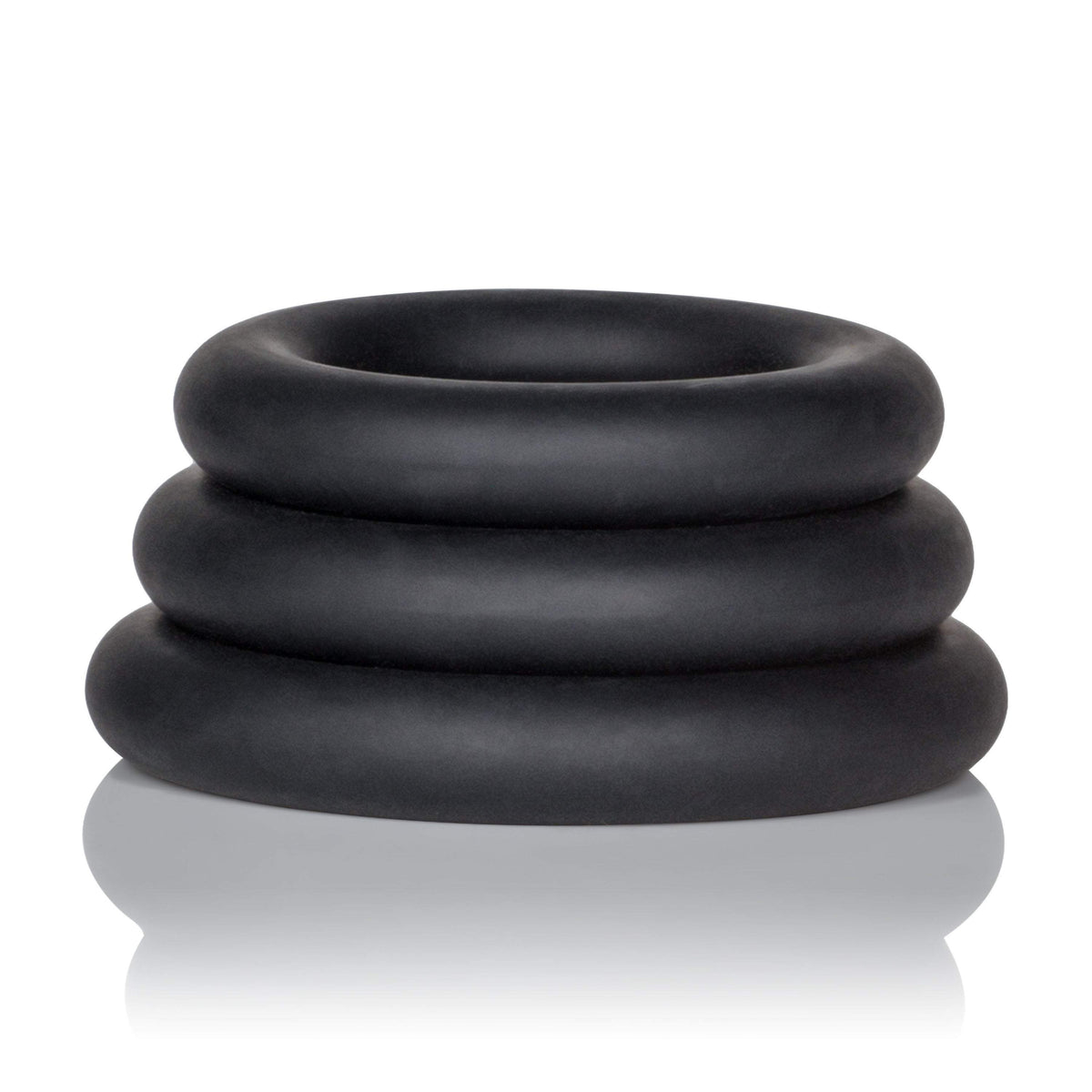 California Exotics - Dr. Joel Kaplan Silicone Support Cock Rings (Black) Silicone Cock Ring (Non Vibration)