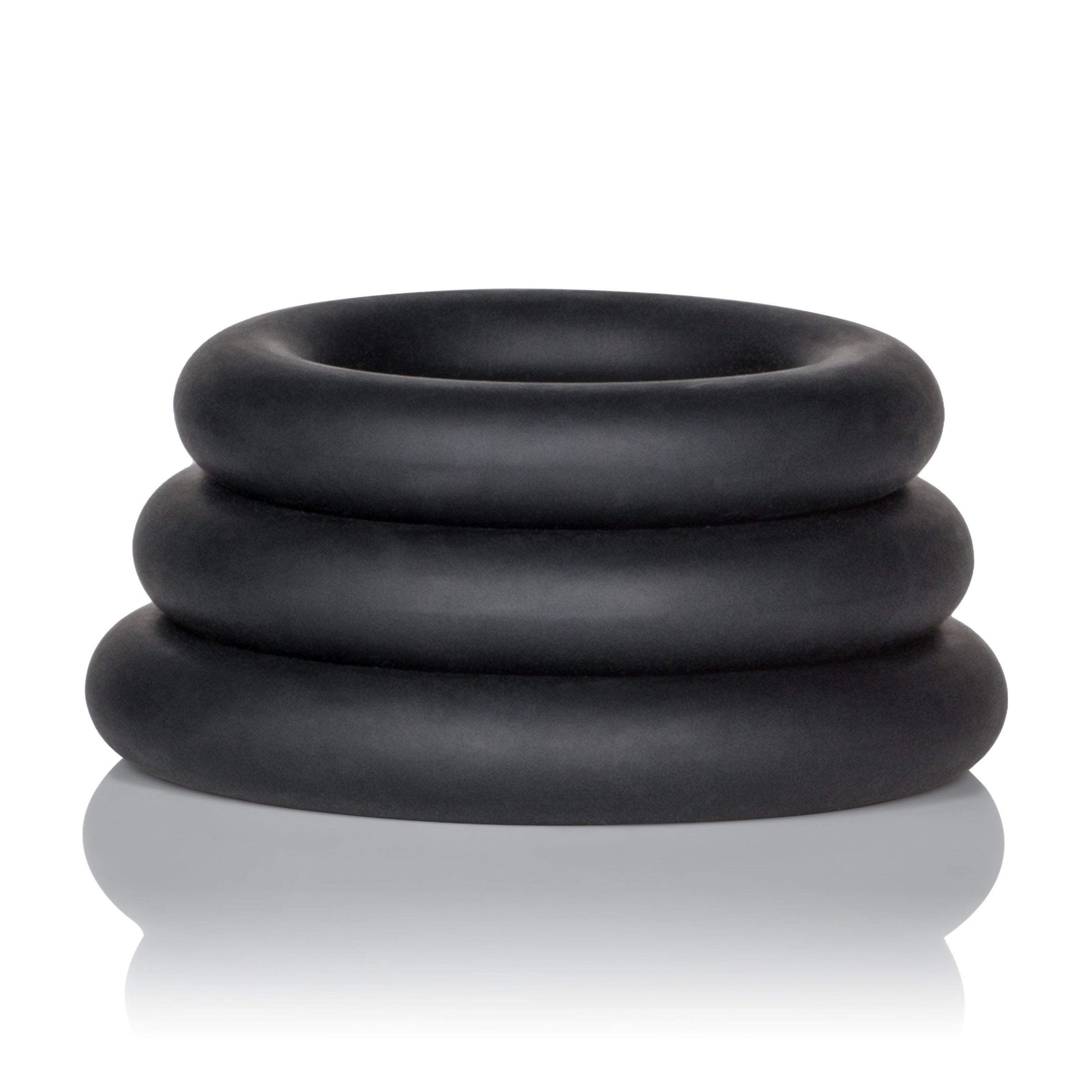 California Exotics - Dr. Joel Kaplan Silicone Support Cock Rings (Black) Silicone Cock Ring (Non Vibration)