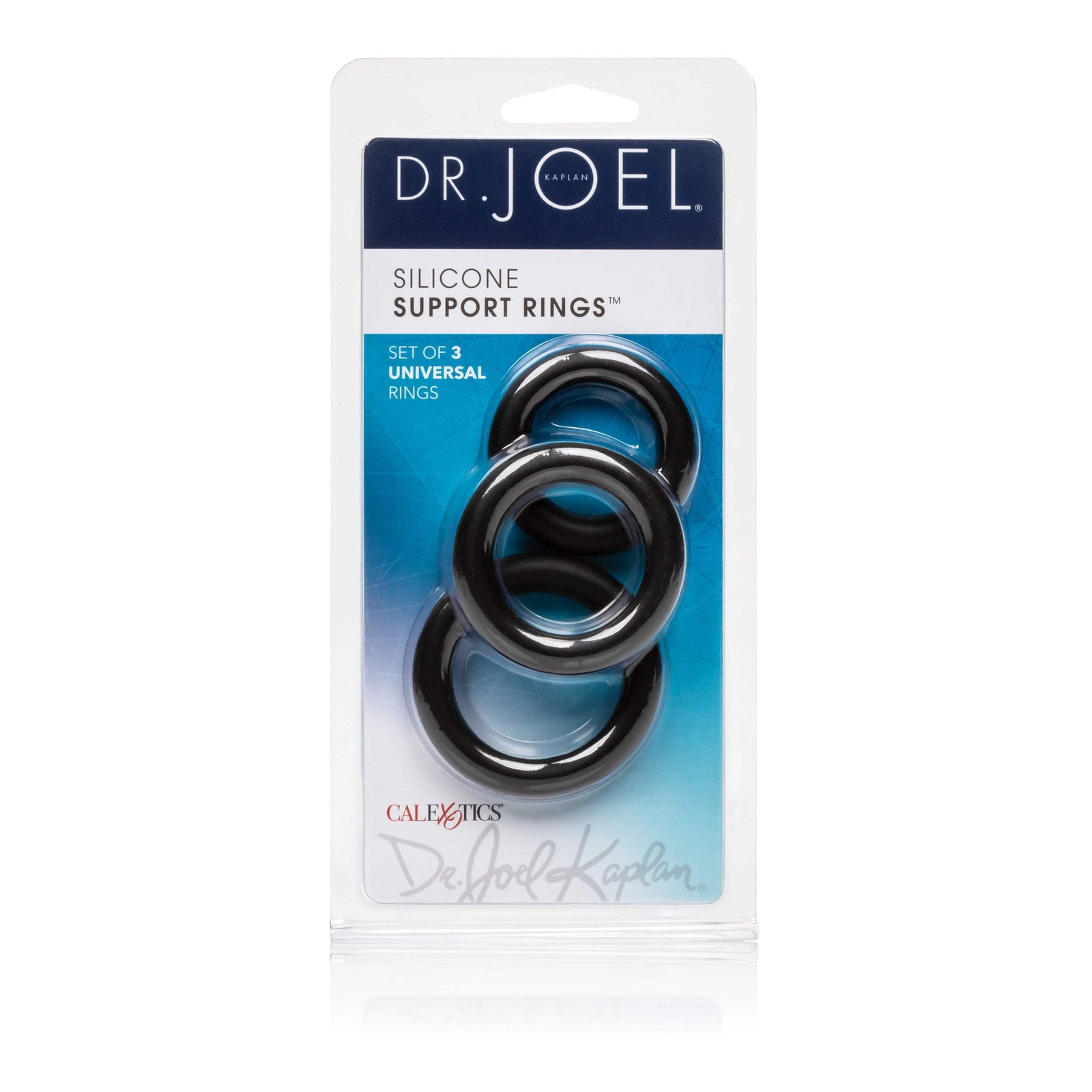 California Exotics - Dr. Joel Kaplan Silicone Support Cock Rings (Black) Silicone Cock Ring (Non Vibration)