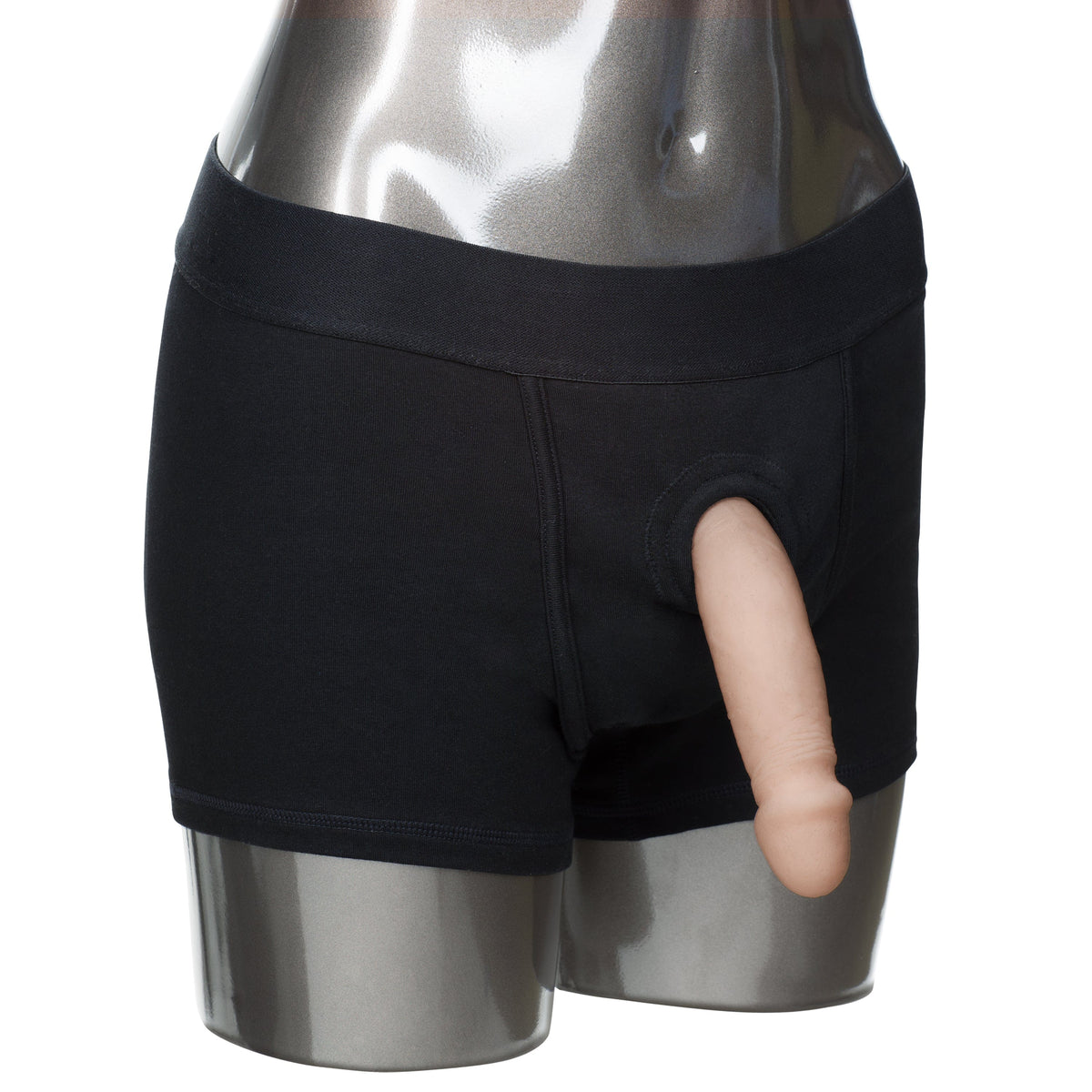 California Exotics - Packer Gear Boxer Brief Strap On Harness XS/S (Black) Strap On w/o Dildo 620083022 CherryAffairs