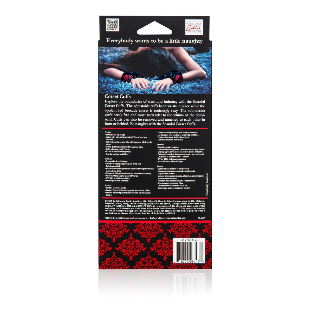 California Exotics - Scandal Corset Cuffs (Red) Hand/Leg Cuffs