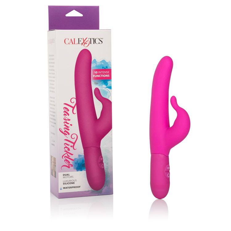 California Exotics - Posh 10-Function Teasing Tickler Rabbit Vibrator (Pink) Rabbit Dildo (Vibration) Non Rechargeable Durio Asia