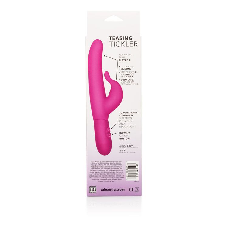 California Exotics - Posh 10-Function Teasing Tickler Rabbit Vibrator (Pink) - Pink - Rabbit Dildo (Vibration) Non