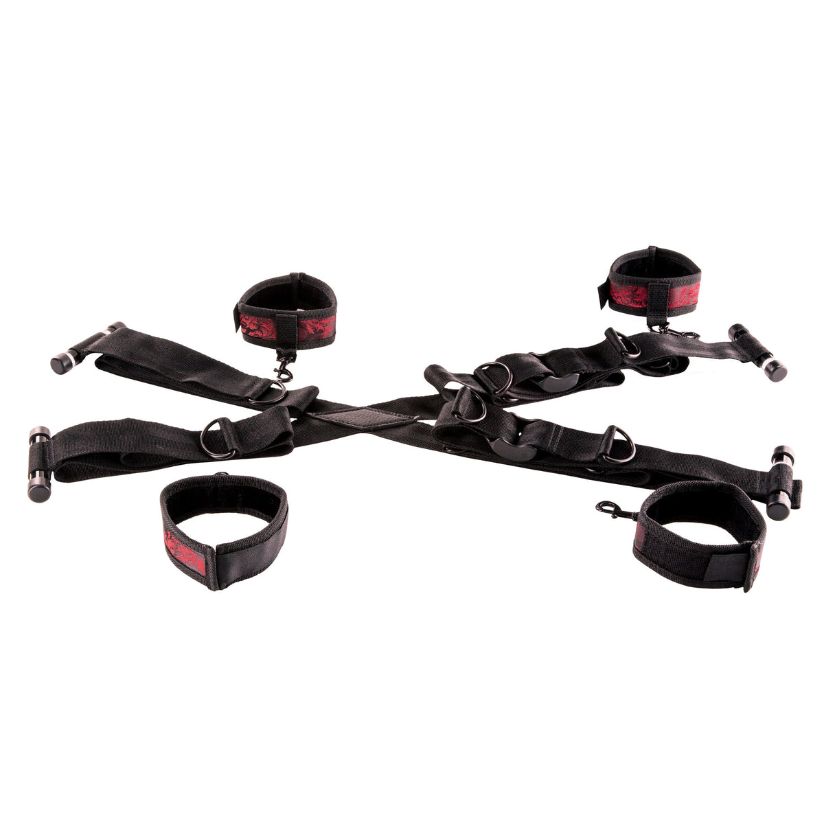 California Exotics - Scandal Over The Door Cross Restraints (Black) - Black - Bed Restraint