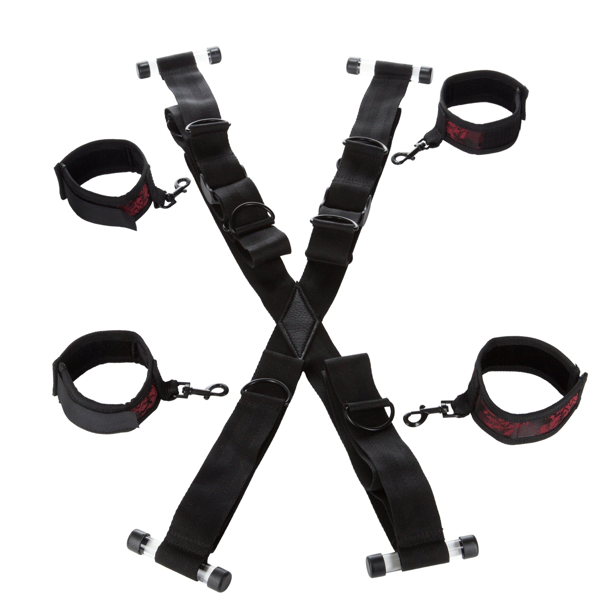 California Exotics - Scandal Over The Door Cross Restraints (Black) - Black - Bed Restraint