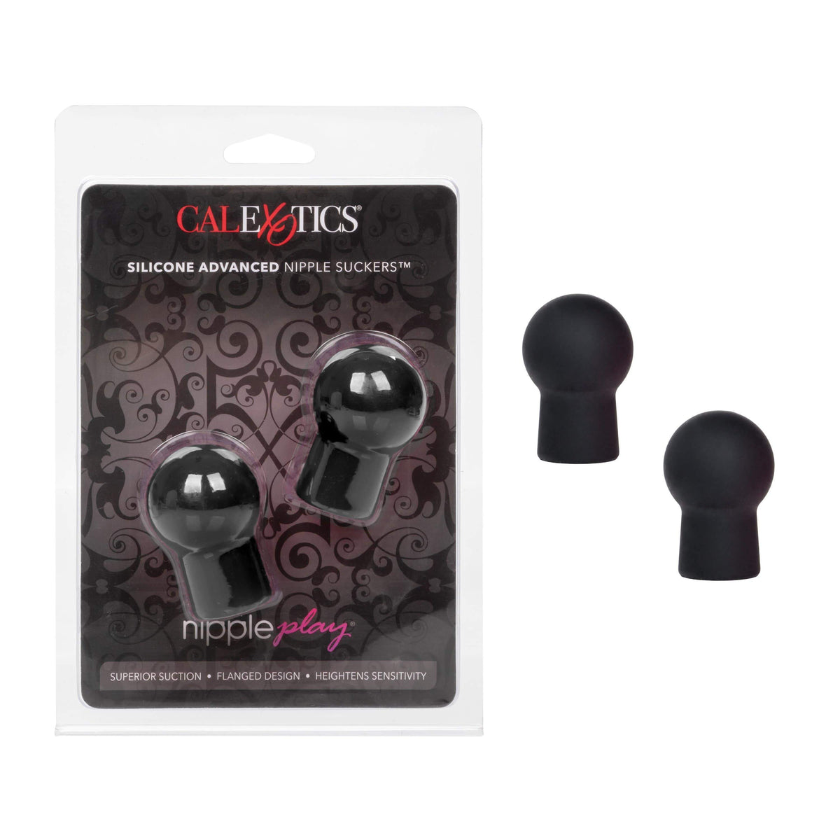 California Exotics - Nipple Play Silicone Advanced Nipple Suckers (Black) Nipple Pumps (Non Vibration) 716770083487 CherryAffairs