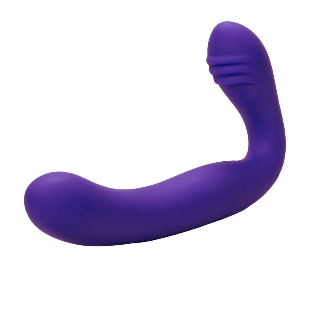 California Exotics - Her Royal Harness Rechargeable Love Rider Strapless Strap On (Purple) Strap On with Dildo for Reverse Insertion (Vibration) Rechargeable 716770083586 CherryAffairs