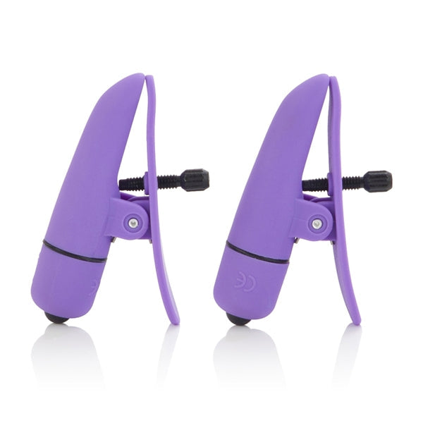 California Exotics - Nipple Play Nipplettes Clamps (Purple) - Purple - Nipple Clamps (Vibration) Non Rechargeable