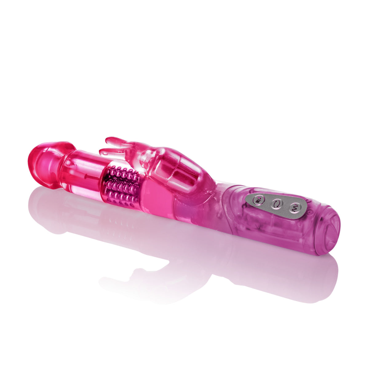 California Exotics - 7 Function Jack Rabbit 5 Rows Intermediate Vibrator (Pink) Rabbit Dildo (Vibration) Non Rechargeable