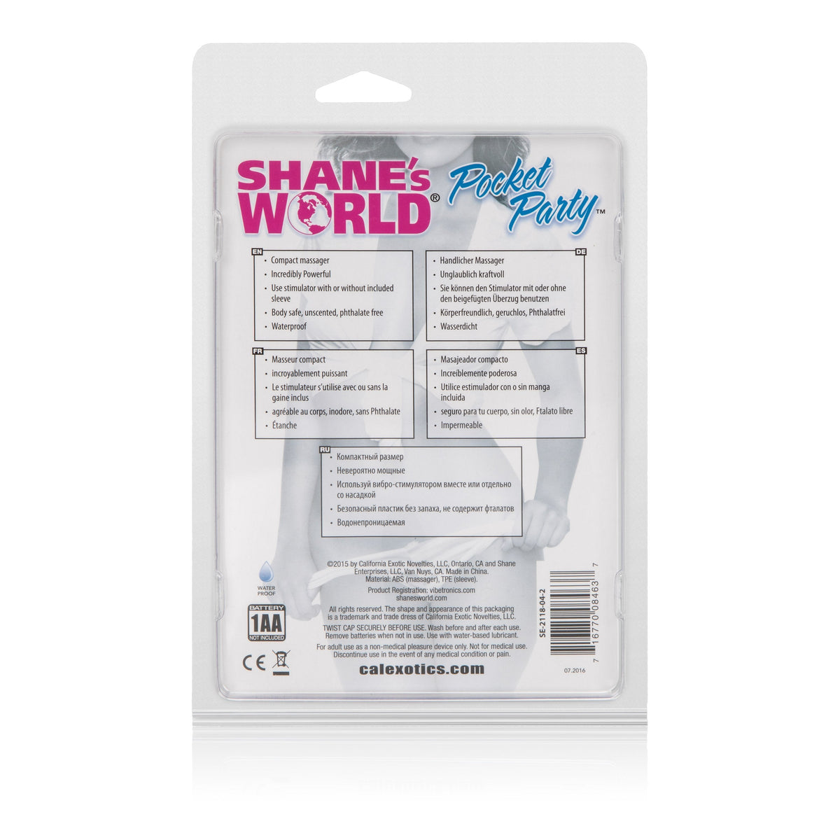 California Exotics - Shane's World Pocket Party Clit Massager (Pink) Clit Massager (Vibration) Non Rechargeable Singapore