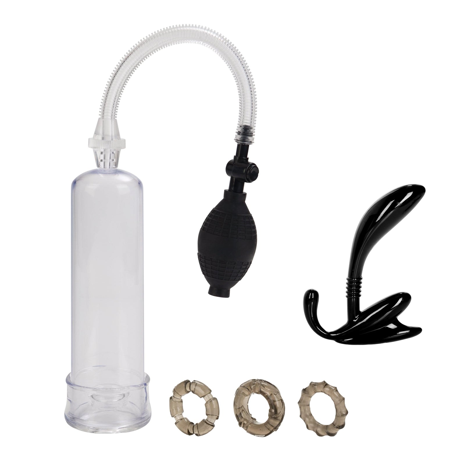 California Exotics - His Essential Penis Pump Kit (Black) Penis Pump (Non Vibration) 716770085047 CherryAffairs