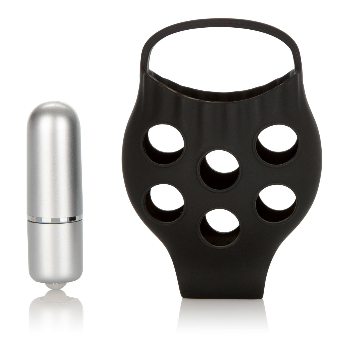 California Exotics - Dr. Joel Kaplan Silicone Scrotum Support (Black) Silicone Cock Ring (Vibration) Non Rechargeable Singapore