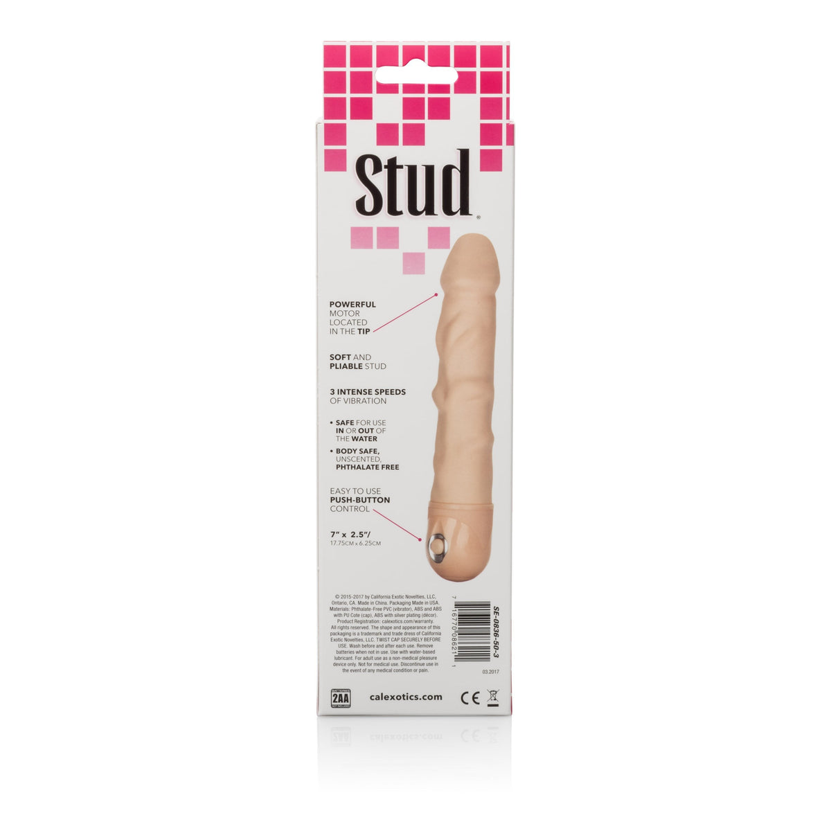 California Exotics - Power Stud Waterproof Rod Dildo Vibrator (Beige) Realistic Dildo w/o suction cup (Vibration) Non Rechargeable Singapore