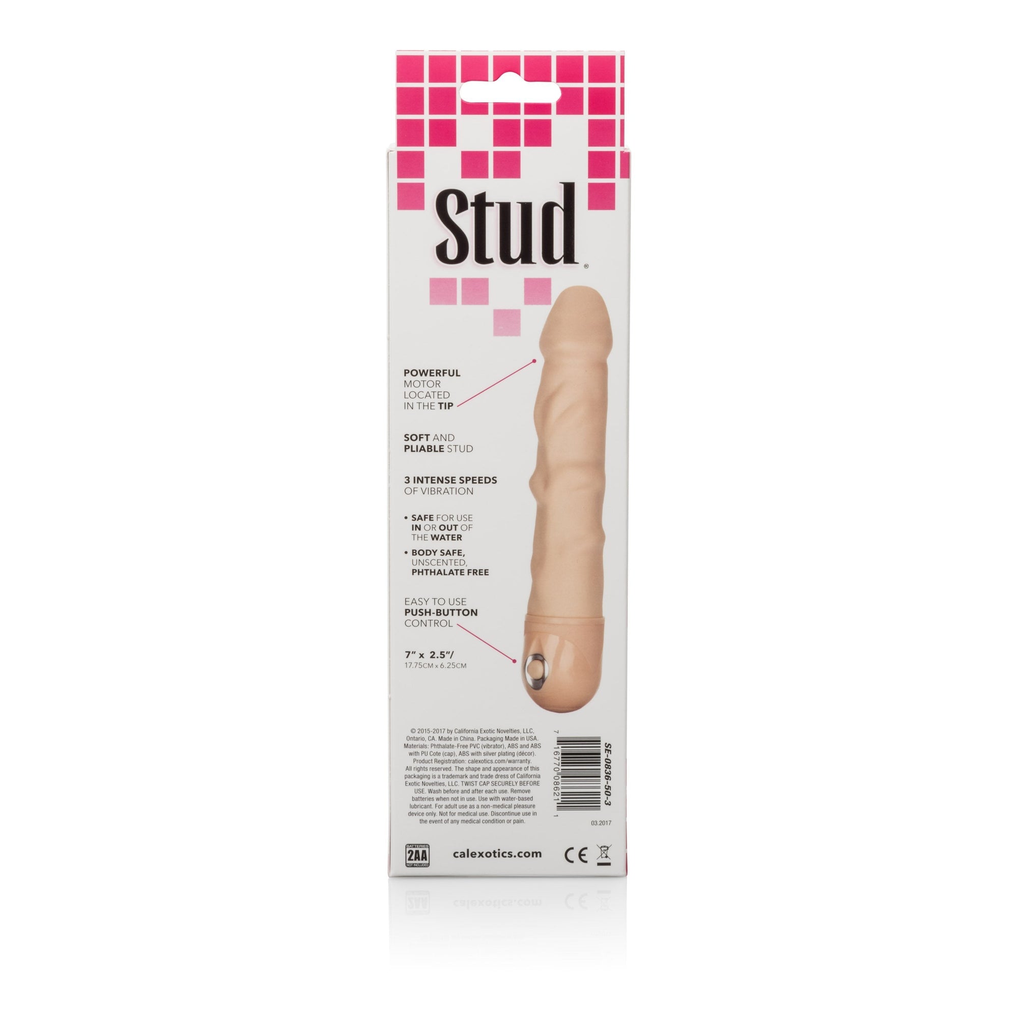California Exotics - Power Stud Waterproof Rod Dildo Vibrator (Beige) Realistic Dildo w/o suction cup (Vibration) Non Rechargeable Singapore