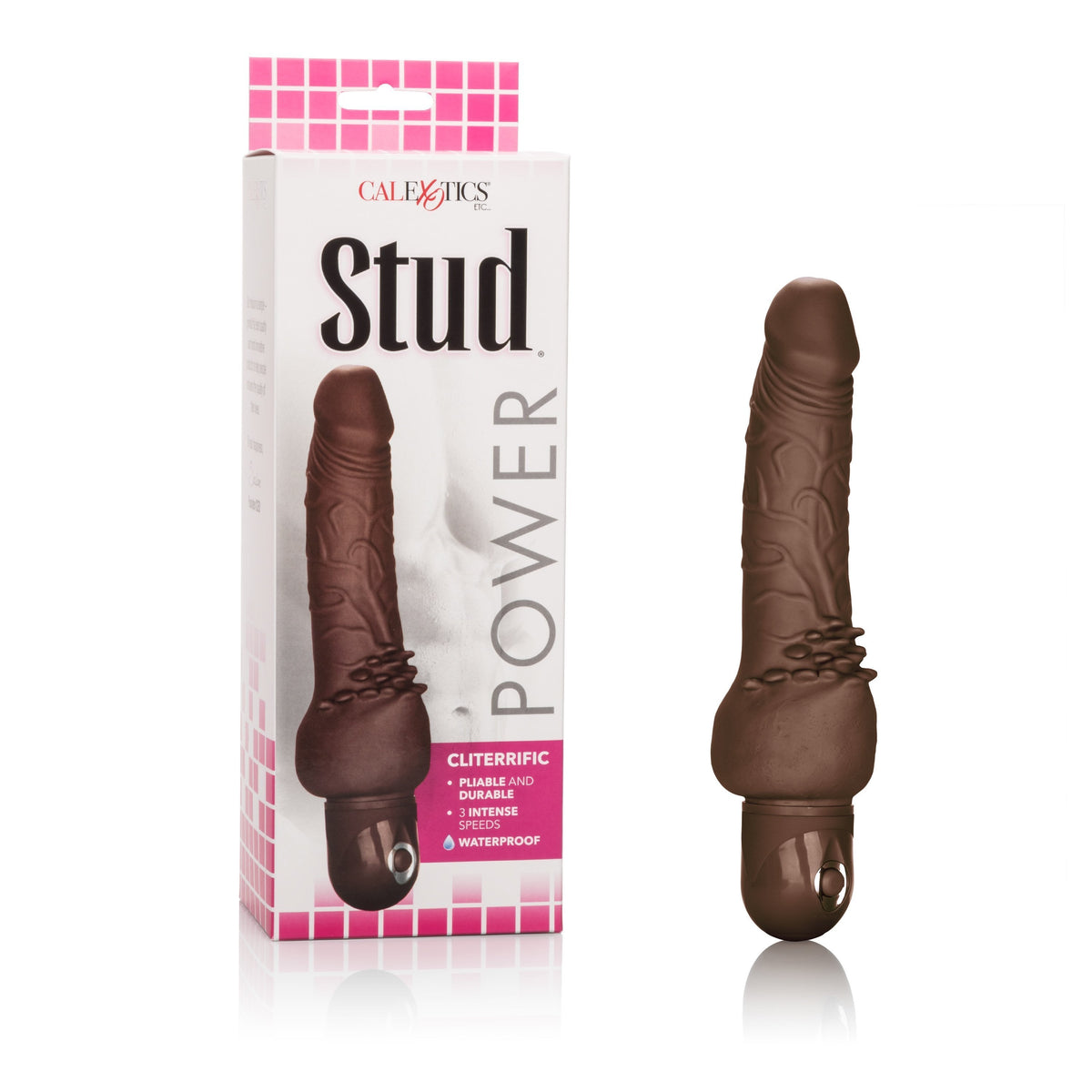California Exotics - Power Stud Cliterrific Vibrator (Brown) Realistic Dildo w/o suction cup (Vibration) Non Rechargeable Singapore