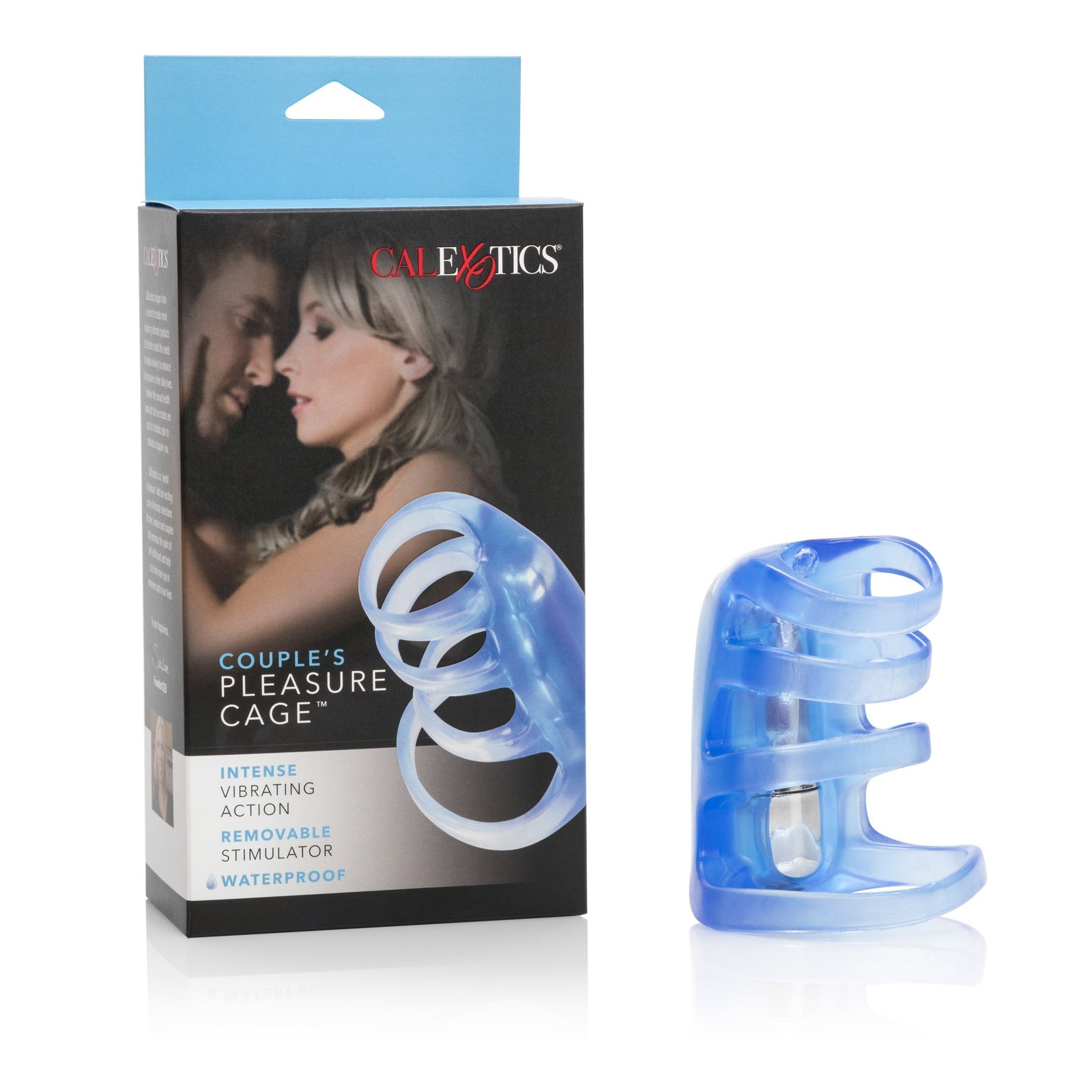 California Exotics - Couple's Pleasure Vibrating Cock Cage (Blue) Cock Sleeves (Vibration) Non Rechargeable Durio Asia