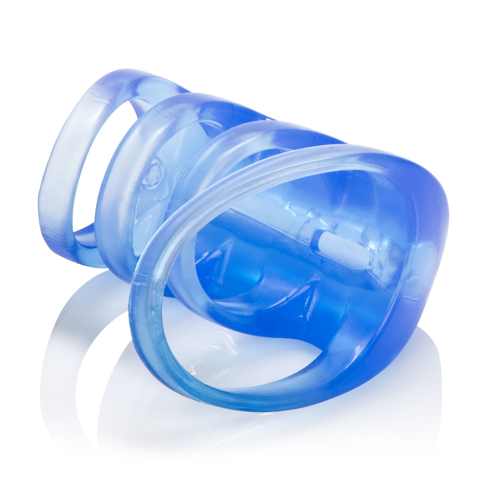 California Exotics - Couple's Pleasure Vibrating Cock Cage (Blue) Cock Sleeves (Vibration) Non Rechargeable Singapore
