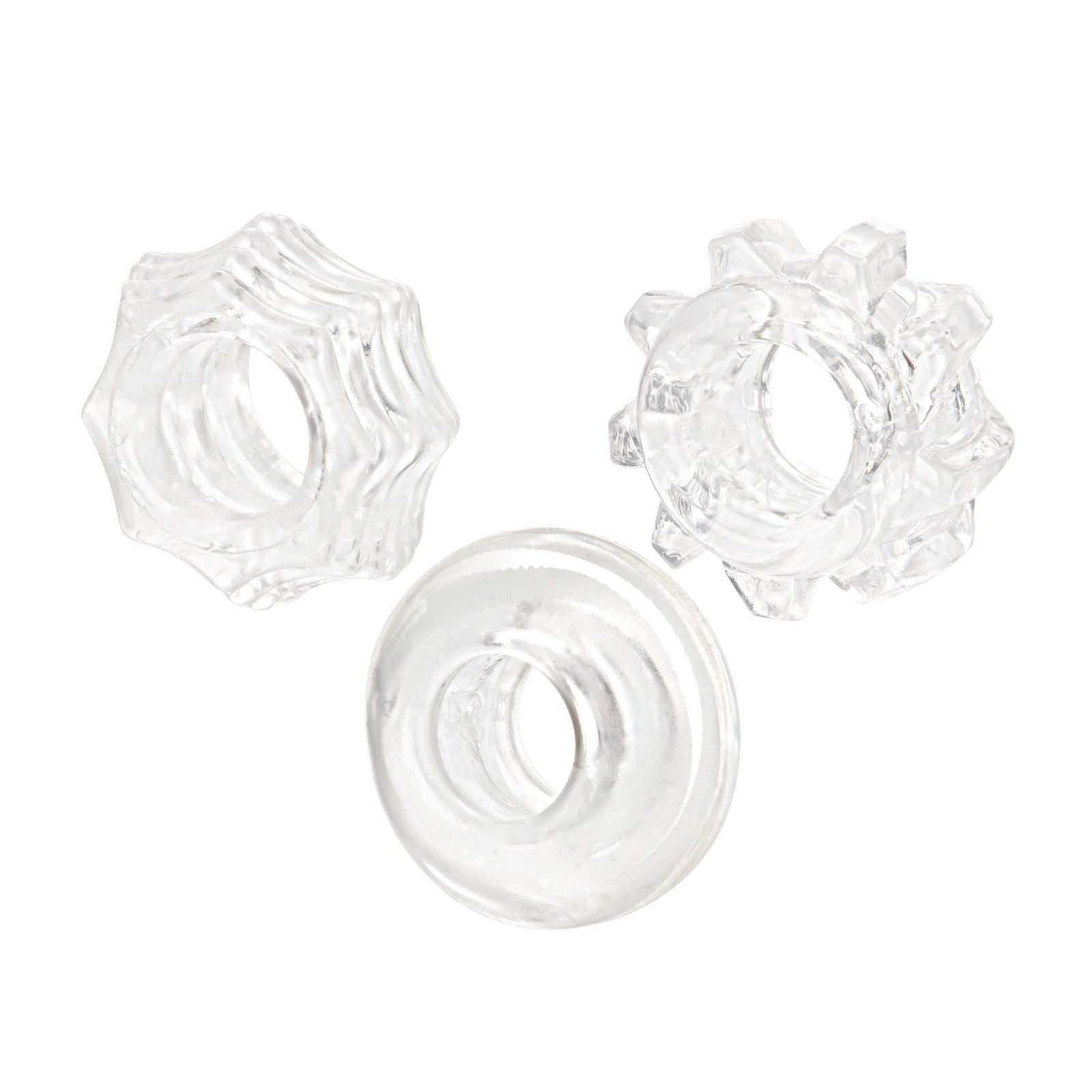 California Exotics - Reversible Cock Ring Set (Clear) Cock Ring (Non Vibration) 716770087362 CherryAffairs