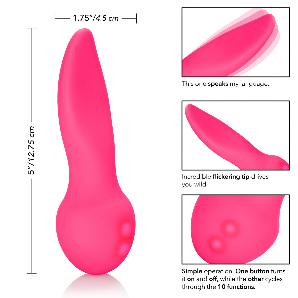 California Exotics - Mini Marvels Silicone Marvelous Flicker Clit Massager (Pink) Clit Massager (Vibration) Rechargeable Singapore