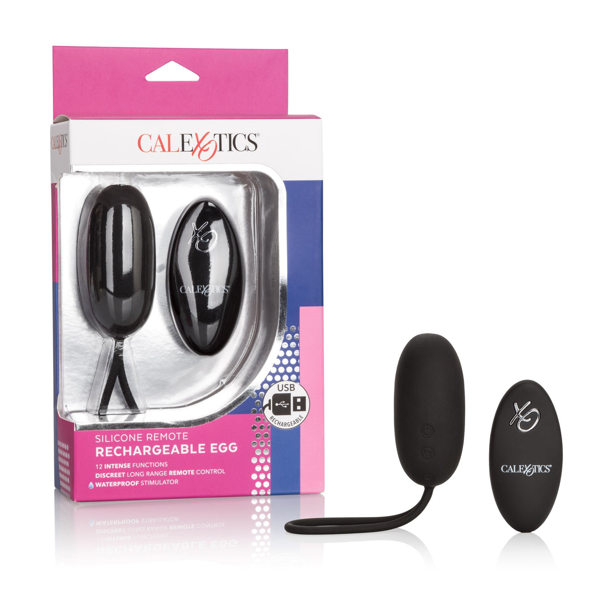 California Exotics - Silicone Remote Rechargeable Egg Vibrator (Black) Wireless Remote Control Egg (Vibration) Rechargeable Singapore