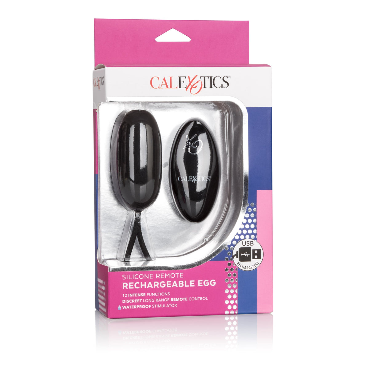 California Exotics - Silicone Remote Rechargeable Egg Vibrator (Black) Wireless Remote Control Egg (Vibration) Rechargeable Singapore