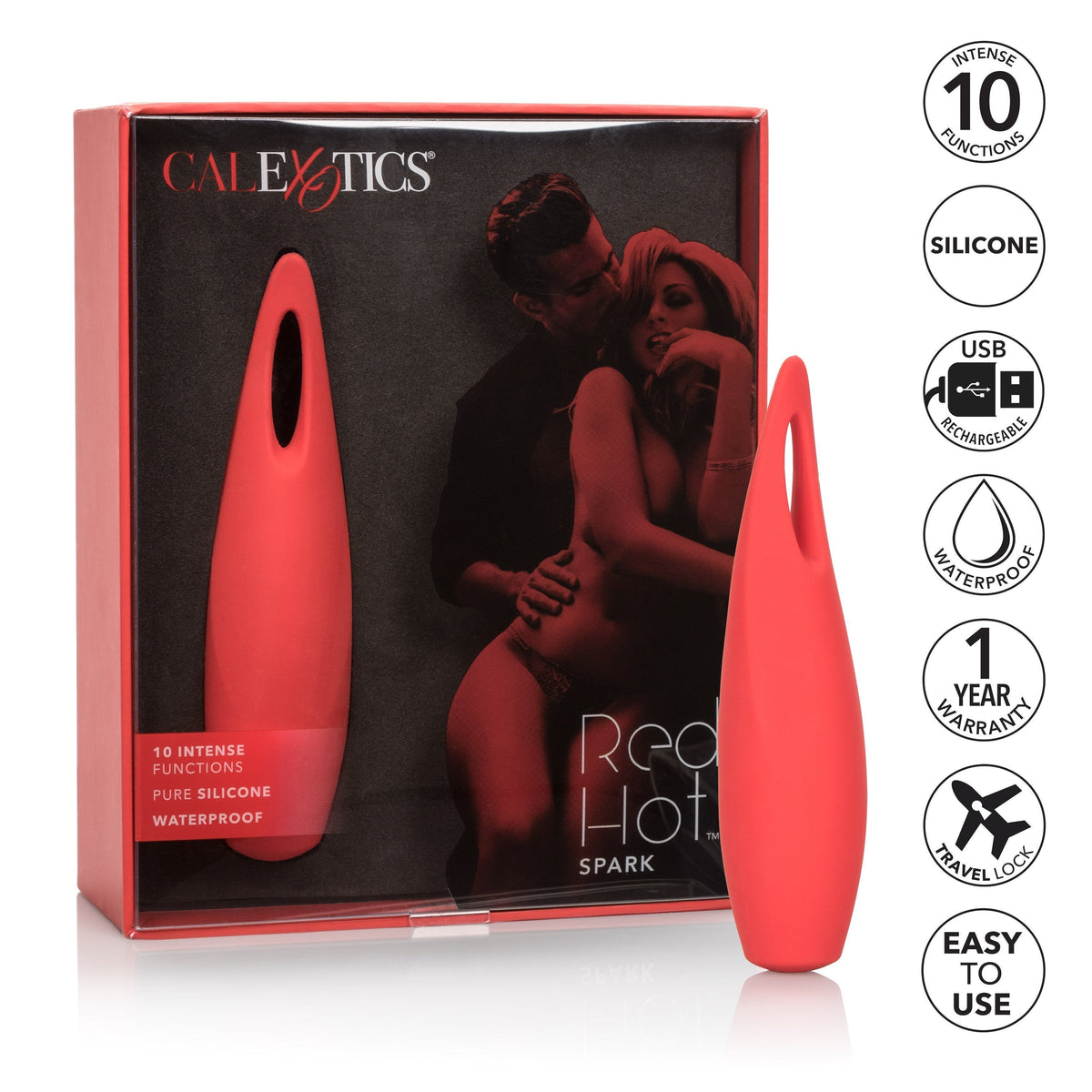 California Exotics - Red Hot Spark Rechargeable Clit Massager (Red) Clit Massager (Vibration) Rechargeable Singapore