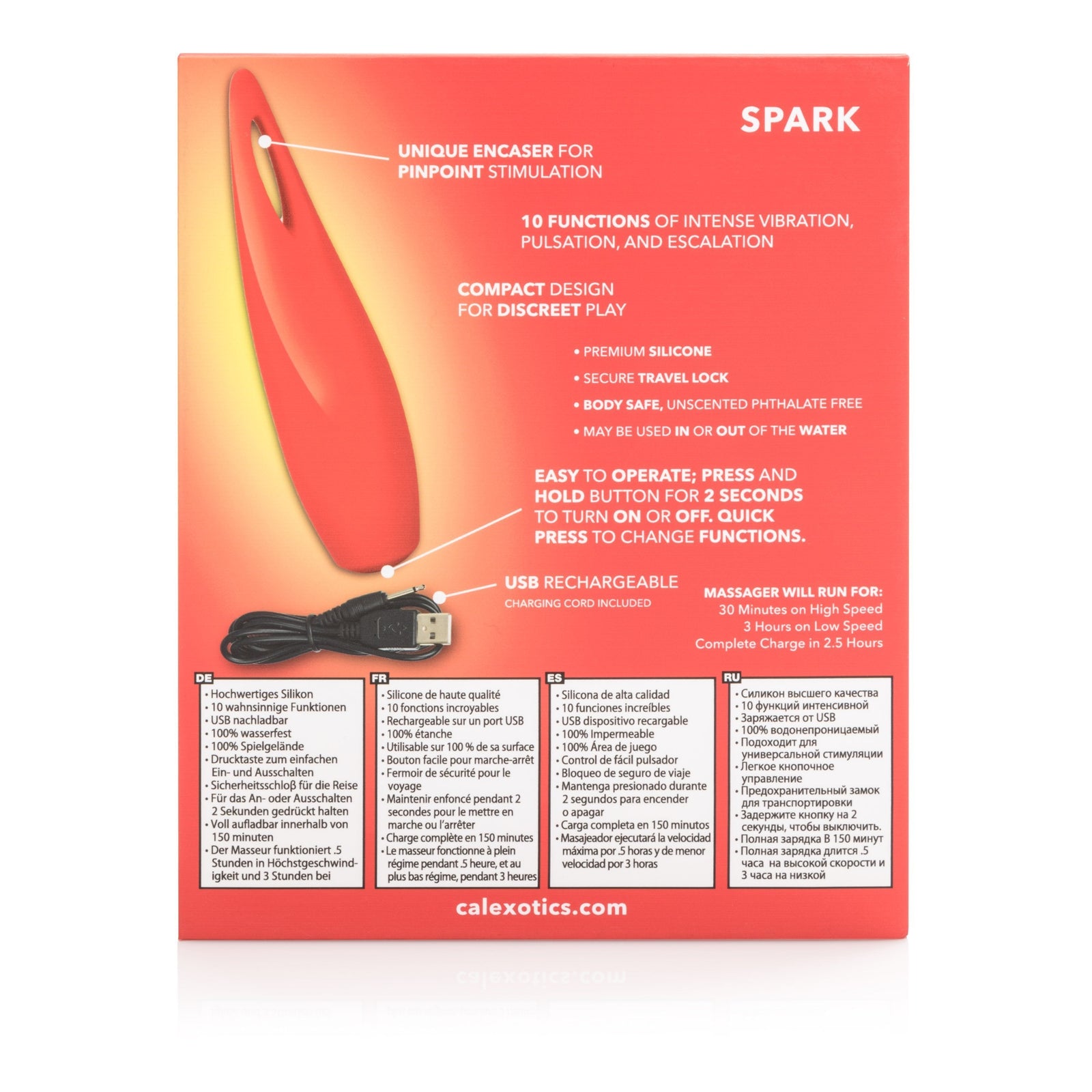 California Exotics - Red Hot Spark Rechargeable Clit Massager (Red) Clit Massager (Vibration) Rechargeable Singapore