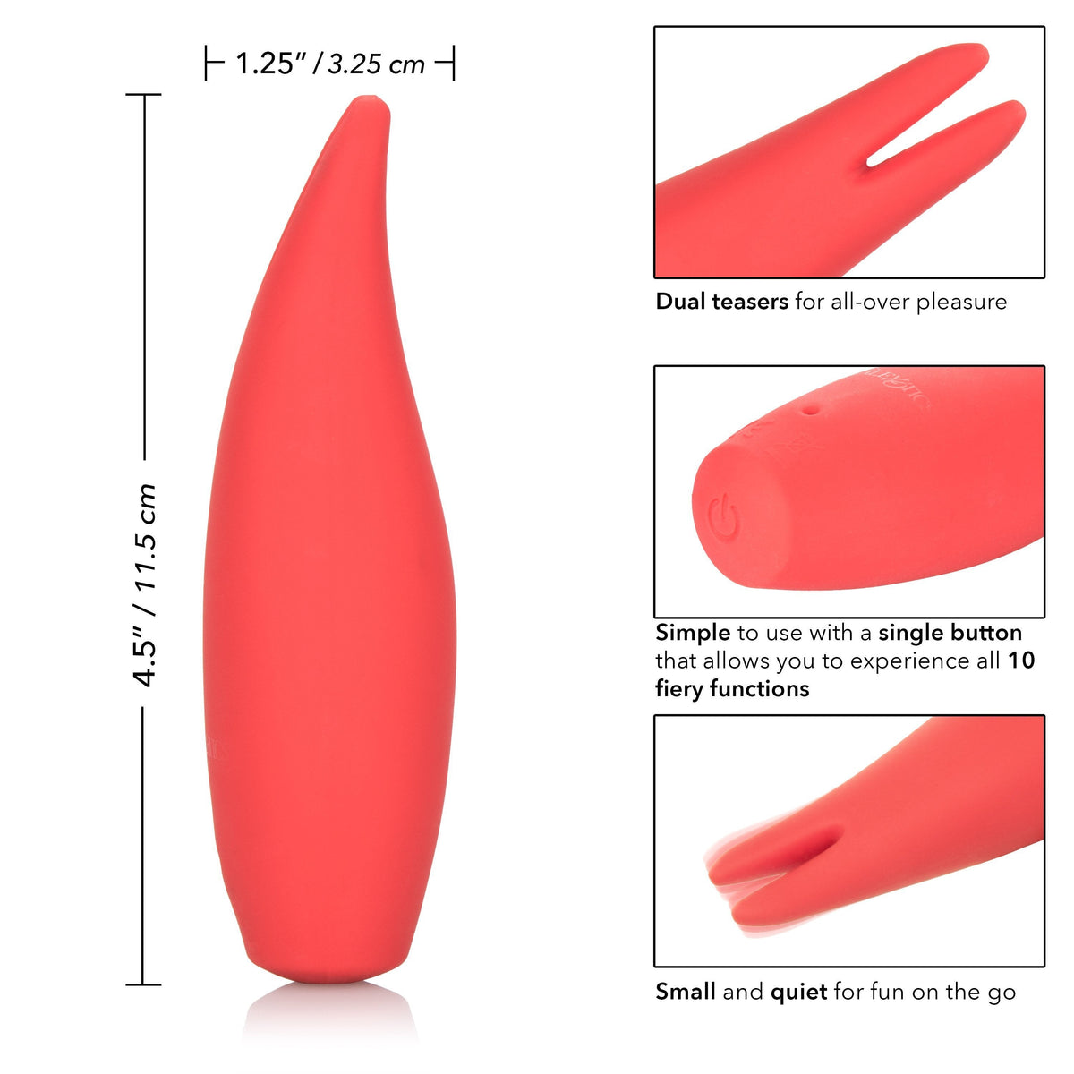 California Exotics - Red Hot Flare Rechargeable Clit Massager (Red) Clit Massager (Vibration) Rechargeable Singapore