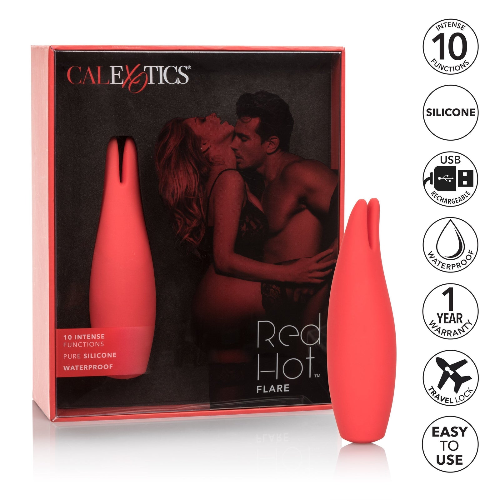 California Exotics - Red Hot Flare Rechargeable Clit Massager (Red) Clit Massager (Vibration) Rechargeable Singapore
