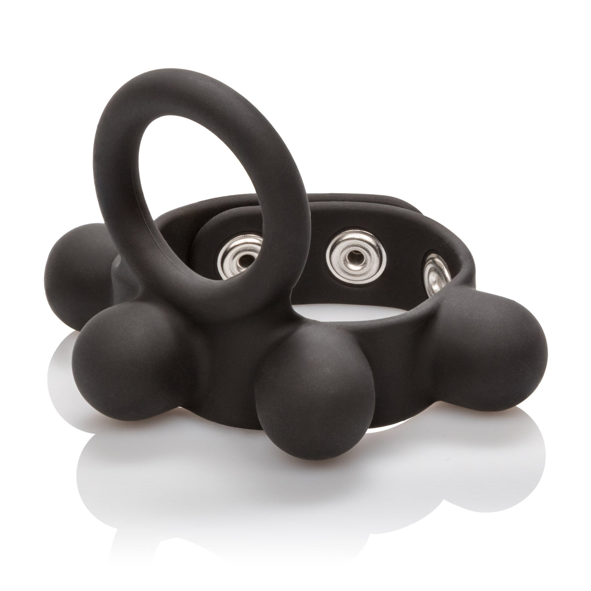 California Exotics - Medium Weighted C Ring Ball Stretcher Cock Ring (Black) Silicone Cock Ring (Non Vibration) Singapore