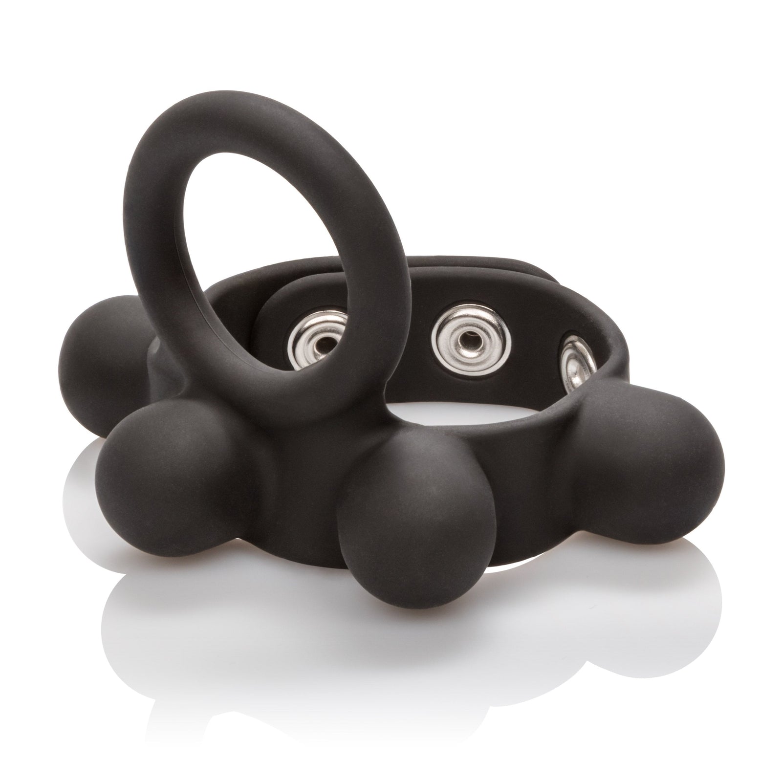 California Exotics - Medium Weighted C Ring Ball Stretcher Cock Ring (Black) Silicone Cock Ring (Non Vibration) Singapore