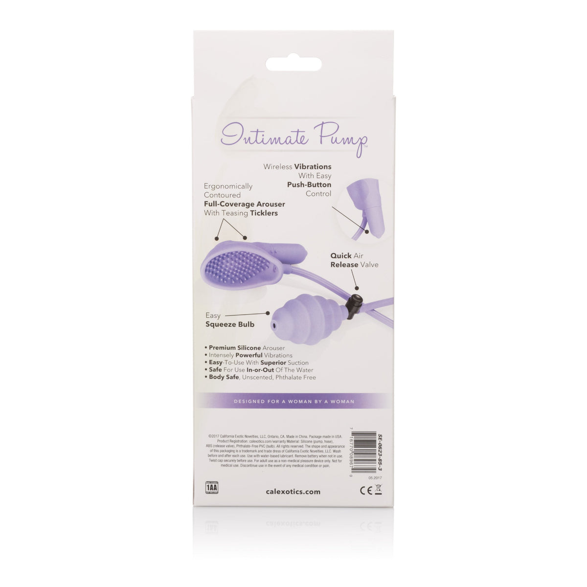 California Exotics - Intimate Pump Silicone Pro Intimate Clitoral Pump (Purple) - Purple - Clitoral Pump (Non Vibration)