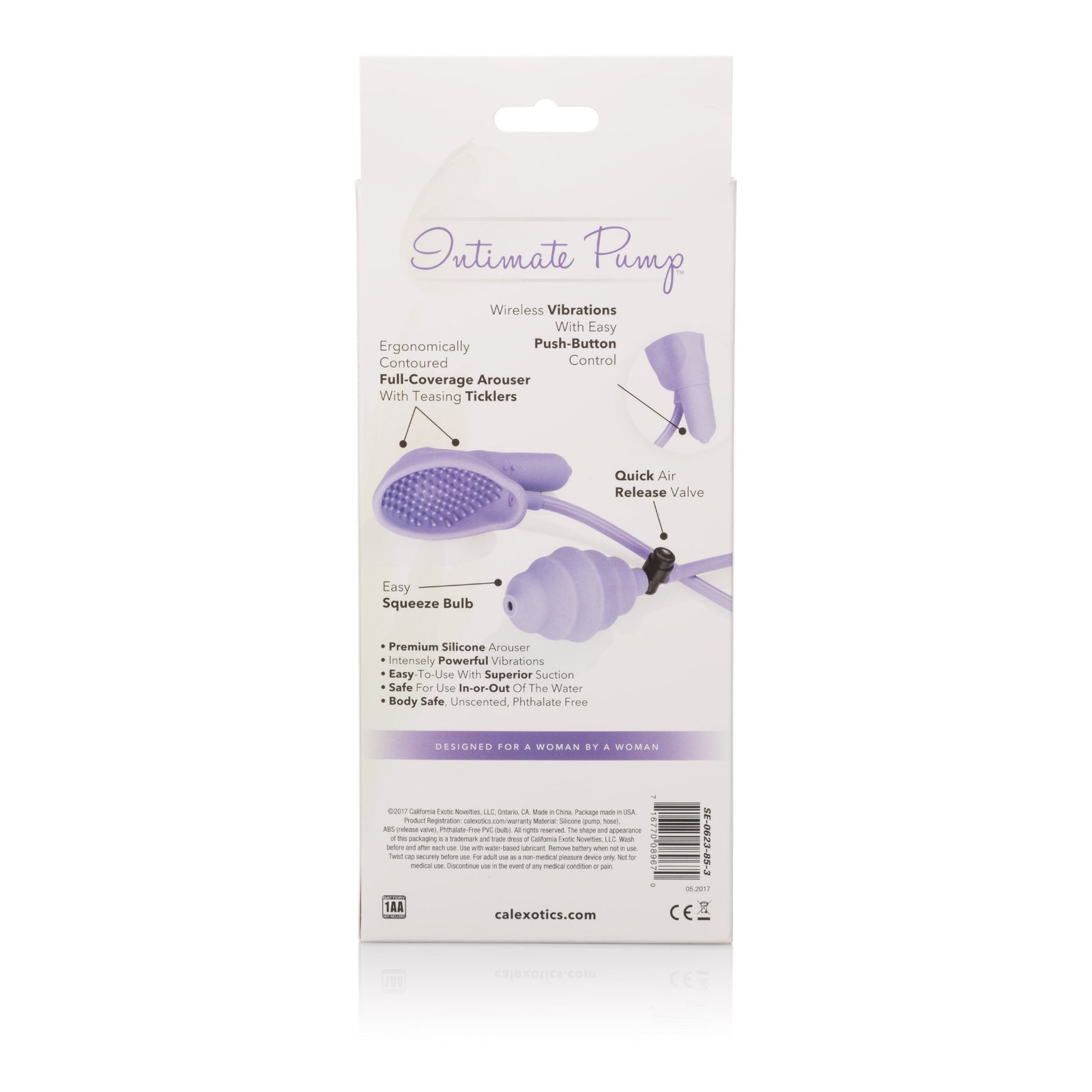 California Exotics - Intimate Pump Silicone Pro Intimate Clitoral Pump (Purple) - Purple - Clitoral Pump (Non Vibration)