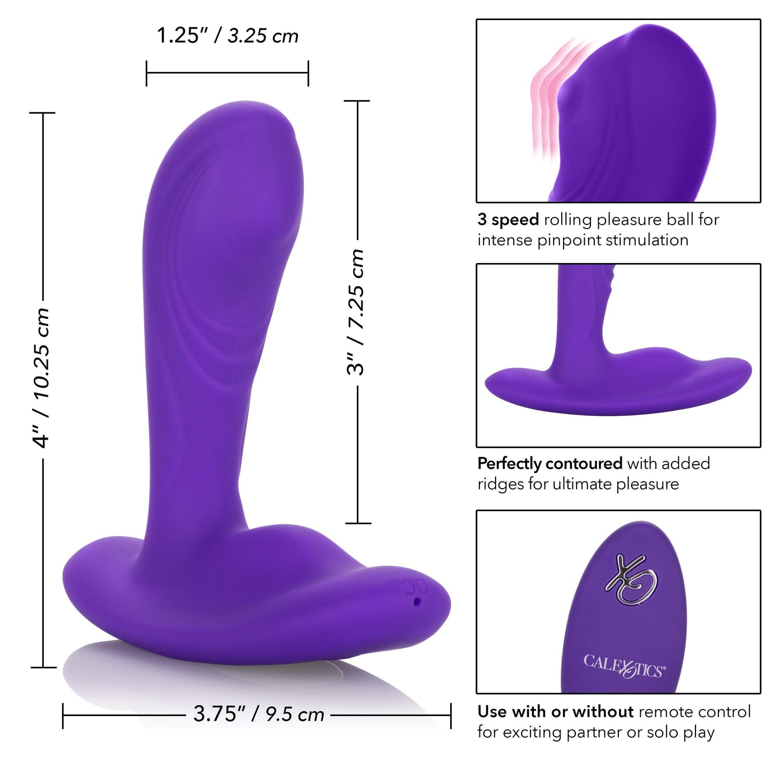 California Exotics - Silicone Remote Pinpoint Pleaser Prostate Massager (Purple) Prostate Massager (Vibration) Rechargeable