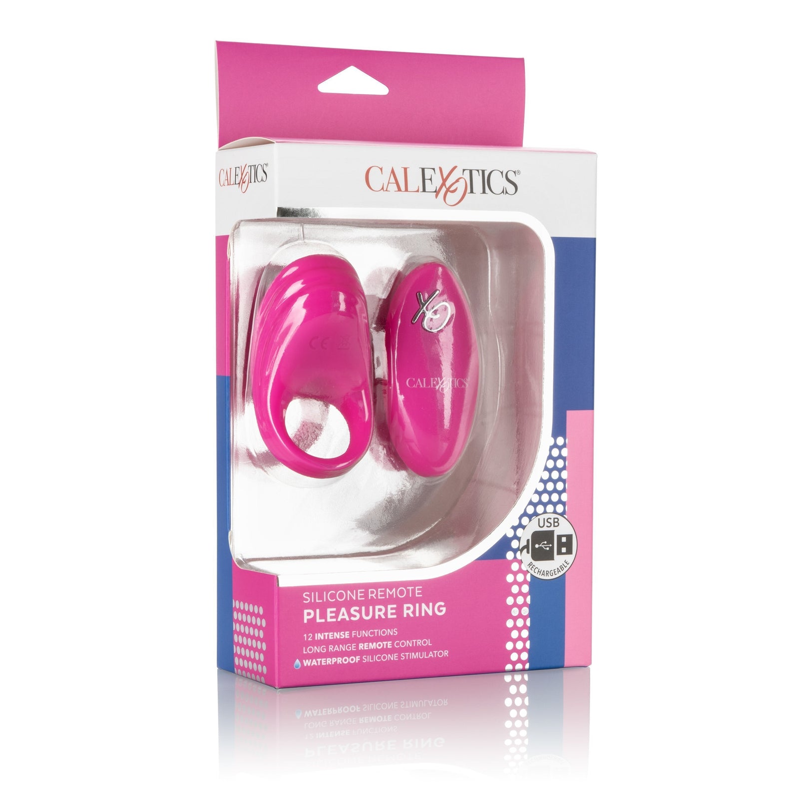 California Exotics - Silicone Remote Pleasure Cock Ring (Pink) Silicone Cock Ring (Vibration) Rechargeable