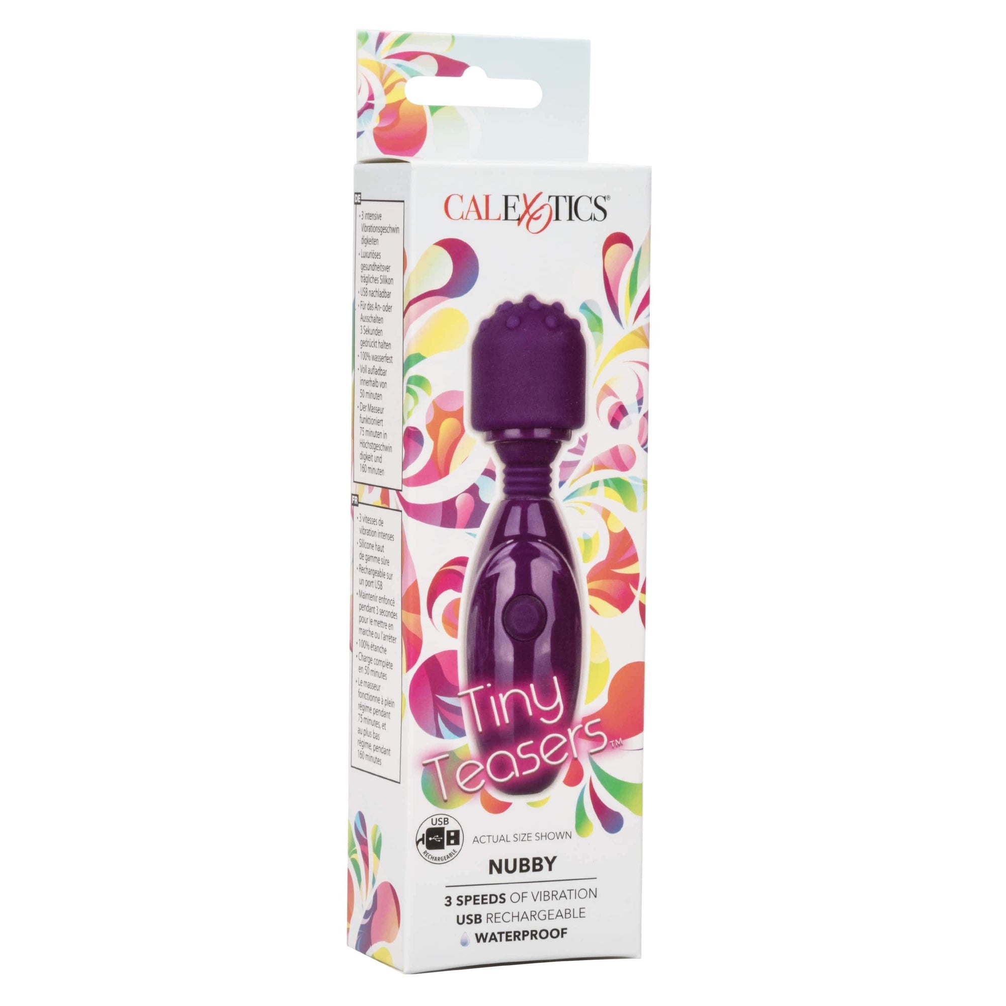California Exotics - Tiny Teasers Nubby Mini Wand Massager (Purple) Mini Wand Massagers (Vibration) Non Rechargeable 716770089885 CherryAffairs